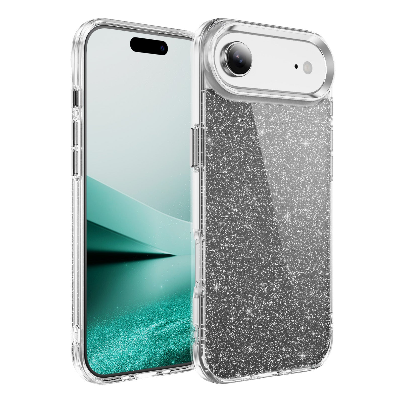 Suitable for iPhone 17 Phone Case Glitter Transparent Shockproof High-end Feel Hard Shell Full Coverage Shockproof Apple 17 Phone Case