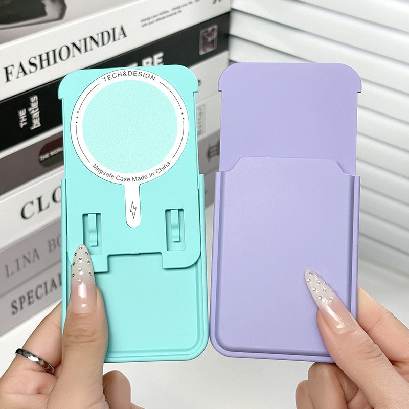 Simple Magnetic Card Holder Ins Style Transparent Skin Feel Strong Magnetic Adsorption PC Material Magnetic Phone Card Holder Source Manufacturer