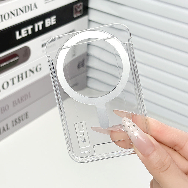 Simple Magnetic Card Holder Ins Style Transparent Skin Feel Strong Magnetic Adsorption PC Material Magnetic Phone Card Holder Source Manufacturer