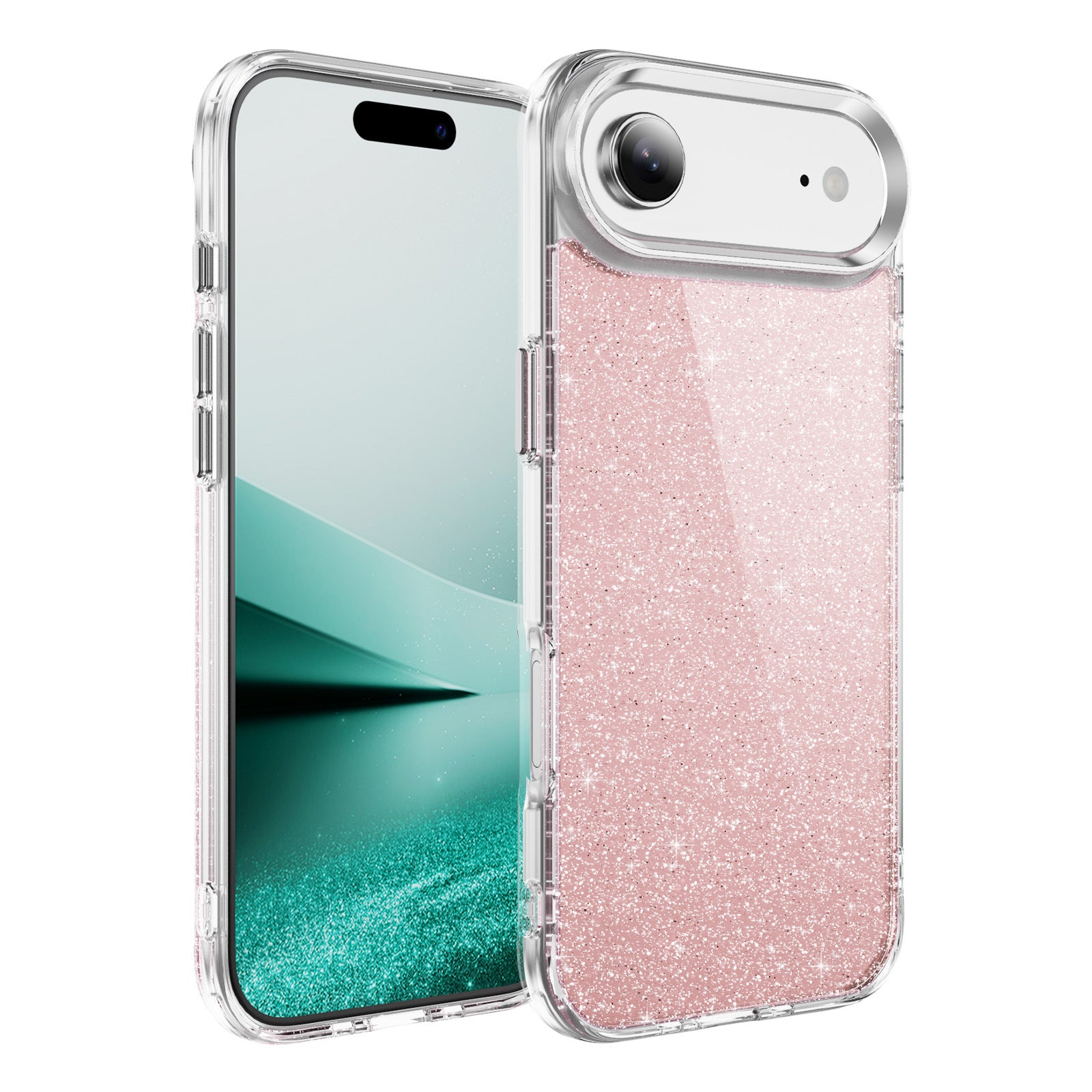 Suitable for iPhone 17 Phone Case Glitter Transparent Shockproof High-end Feel Hard Shell Full Coverage Shockproof Apple 17 Phone Case