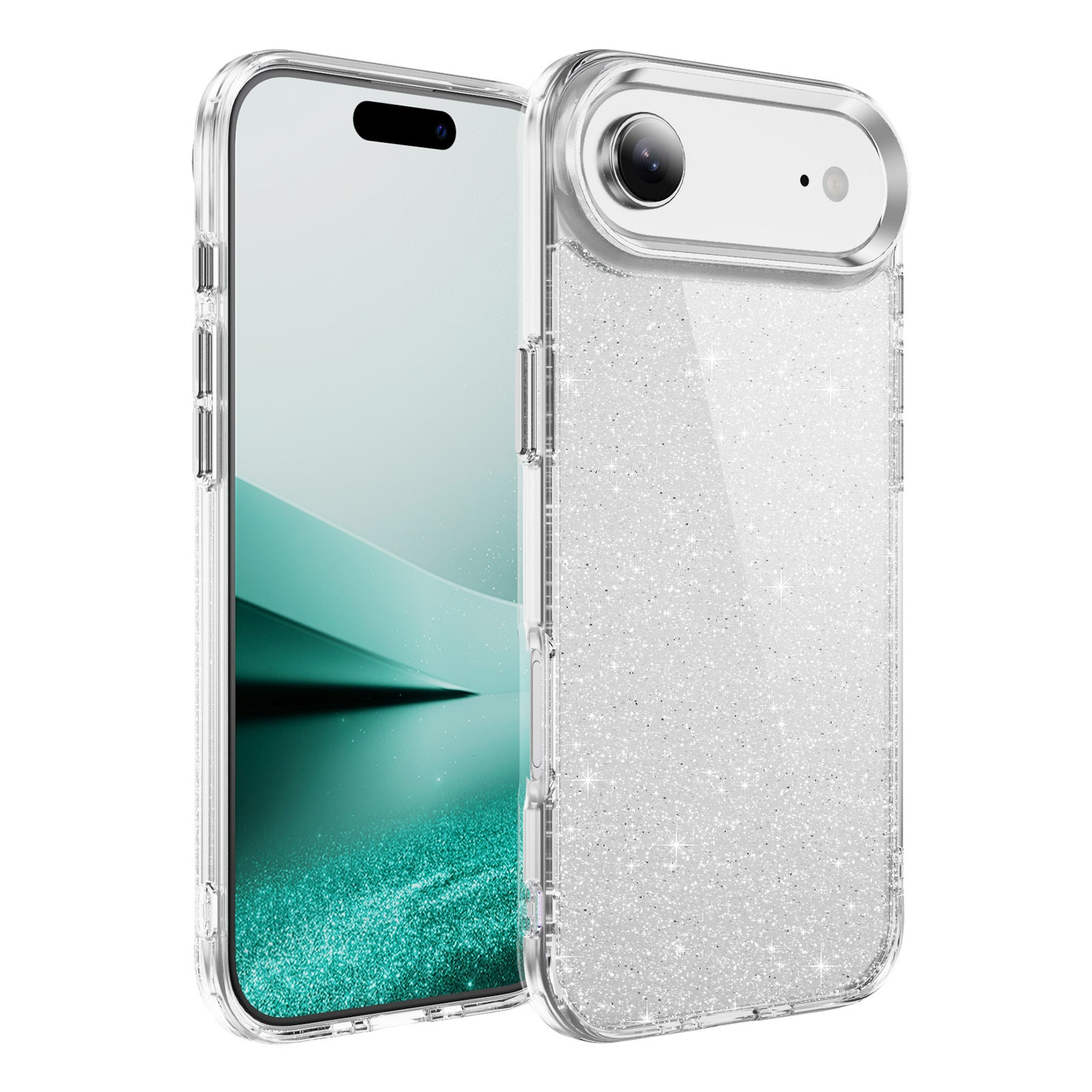Suitable for iPhone 17 Phone Case Glitter Transparent Shockproof High-end Feel Hard Shell Full Coverage Shockproof Apple 17 Phone Case